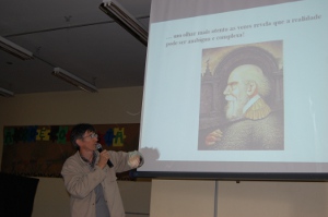 Gervásio Paulus na apresentação do painel Agroecologia - conceitos e experiências Foto Adilvane Spezia