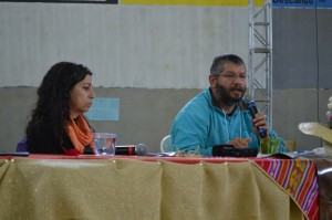 Jilson Souza e Elaine Tavares falam sobre Soberania Comunicacional. Foto: Julia Saggioratto