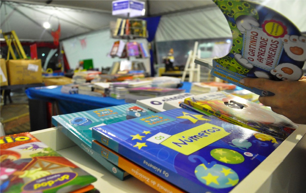 Variedades de livros estão a venda na Feira. Foto: Júlia Caroline Geib