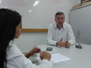 Em entrevista a repórter Isadora Vilanova, o mandatário do União Frederiquense explicou que a intenção da nova diretoria é diminuir as dívidas em R$ 100 mil até o fim do mês de outubro (Foto: Thiago Henrique)